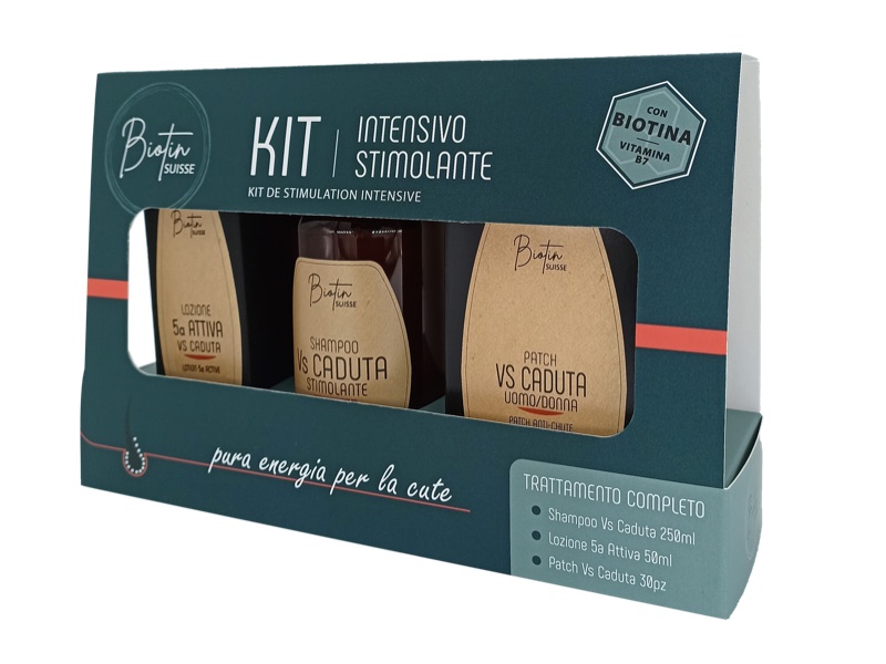 Kit impotriva caderii parului Biotin Suisse 250ml/30buc/50ml